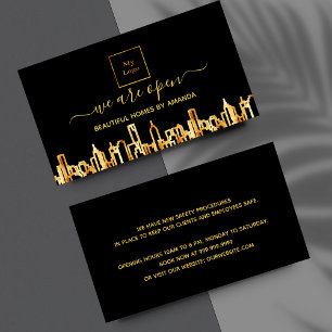 Carte De Visite Logo réouverture du service de nettoyage de ville 