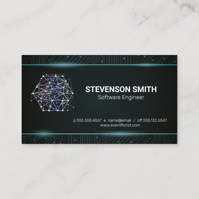Carte De Visite Logo réseau | Technologie de la circulation (Dos)
