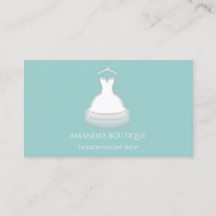 Carte De Visite Logo Robe Blanche Fashion Mariage Événement Aqua