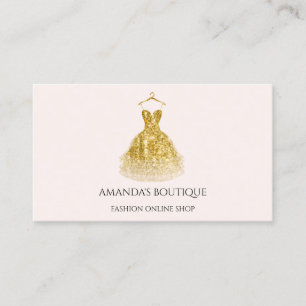Carte De Visite Logo Robe Mode Boutique Événement Gold Parties s