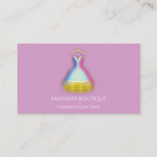 Carte De Visite Logo Robe Mode Boutique Événement Gold Violet 