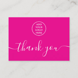Carte De Visite Logo Rose Blanc Code QR Merci Pour Votre Commande