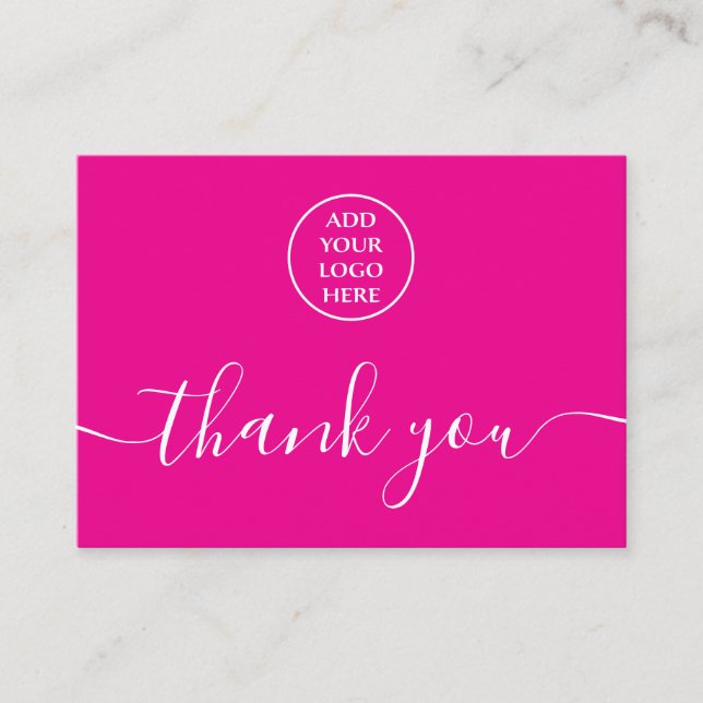 Carte De Visite Logo Rose Blanc Code QR Merci Pour Votre Commande (Devant)