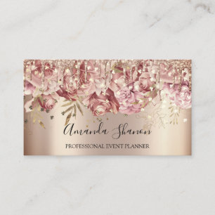 Carte De Visite Logo rose Gold Pink Confetti Drio QR CODE