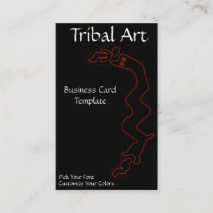 Carte De Visite Logo Rouge Art tribal