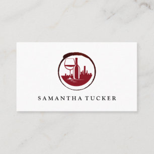 Carte De Visite Logo rouge de Wine City   Vineyard Estate Winery