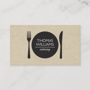 Carte De Visite Logo Rustic Fork & Knife pour Chefs & Restaurants