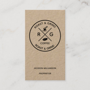 Carte De Visite Logo Rustique à la Mode   Entreprise de Café Artis