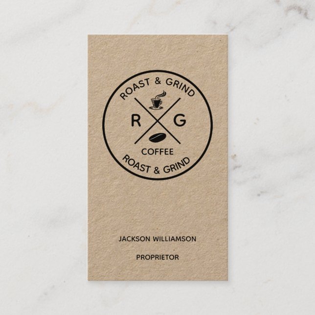 Carte De Visite Logo Rustique à la Mode | Entreprise de Café Artis (Devant)