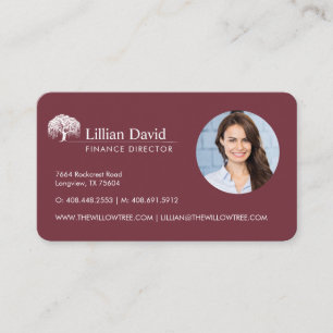 Carte De Visite Logo Rustique Bourgogne & Saule Blanc Photo