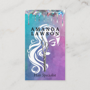 Carte De Visite Logo Salon Beauté Aquarelle Éclairage