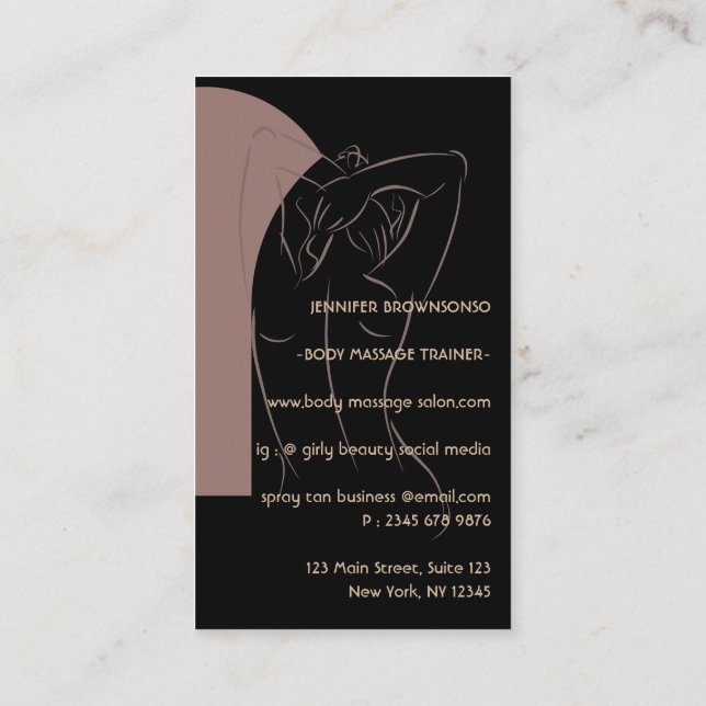 Carte De Visite logo Salon de bronzage par pulvérisation de contou (Dos)