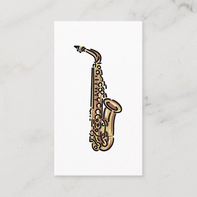 Carte De Visite Logo saxophone coloré (Devant)