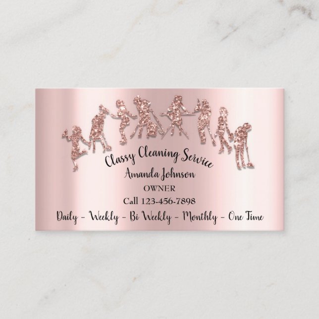 Carte De Visite Logo Services de nettoyage classique Parties scint (Devant)