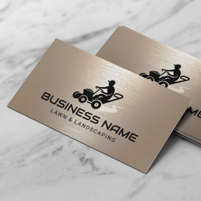 Carte De Visite Logo Shimmer Gold pour l'entretien de la pelouse e (Créateur téléchargé)