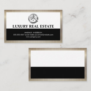 Carte De Visite Logo Silver Real Estate   Bordure