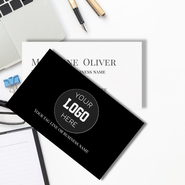 Carte De Visite Logo Simple Black Modern (Créateur téléchargé)