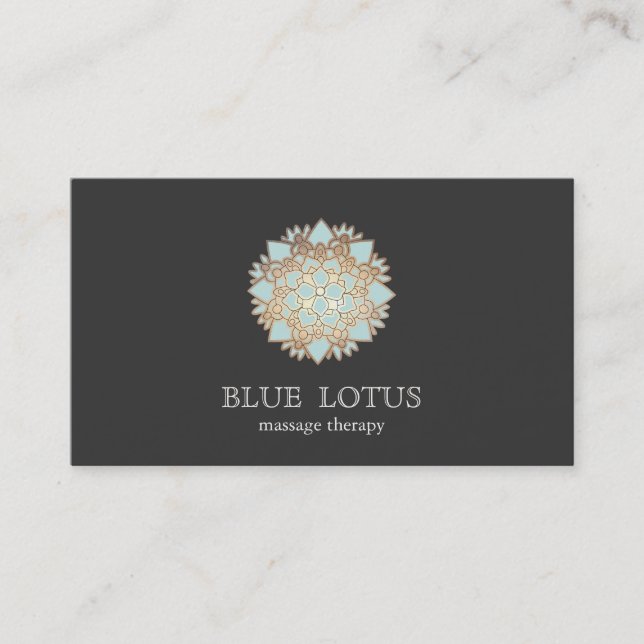 Carte De Visite Logo Simple Blue Lotus (Devant)