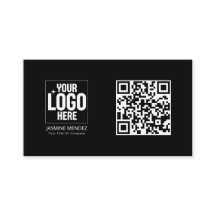 Logo simple code QR moderne noir