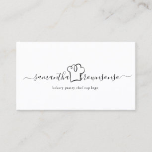 Carte De Visite logo simple de casquette de chef pâtissier de boul