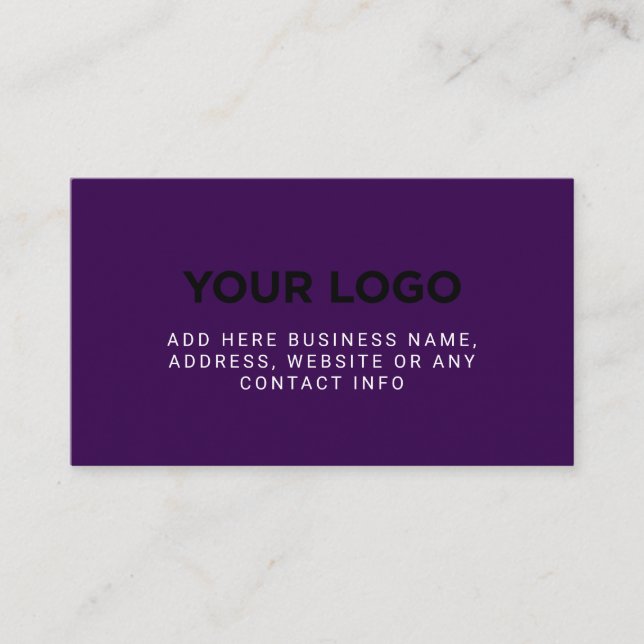 Carte De Visite Logo simple de société | Violet (Devant)