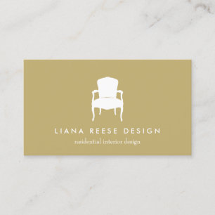Carte De Visite Logo simple décorateur blanc fauteuil français