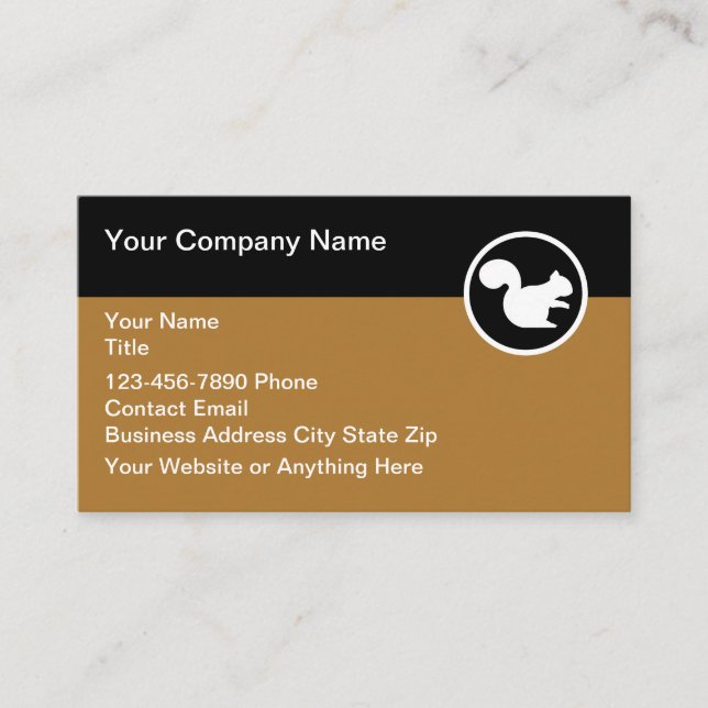 Carte De Visite Logo simple écureuil thème de la nature animale (Devant)