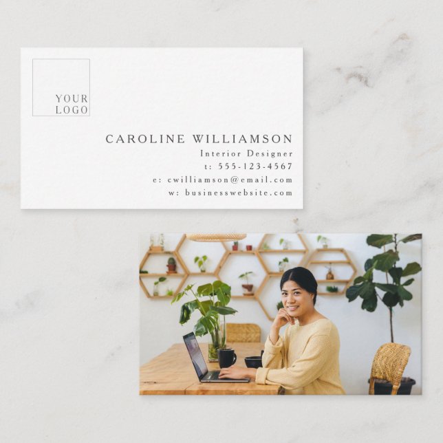 Carte De Visite Logo simple et moderne pour designer d'intérieur m (Devant / Derrière)