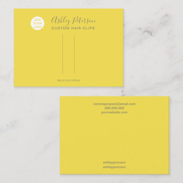 Carte De Visite Logo simple jaune écran barrette (Devant / Derrière)