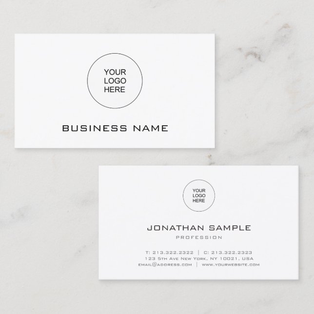 Carte De Visite Logo simple moderne personnalisable ici Modèle (Devant / Derrière)