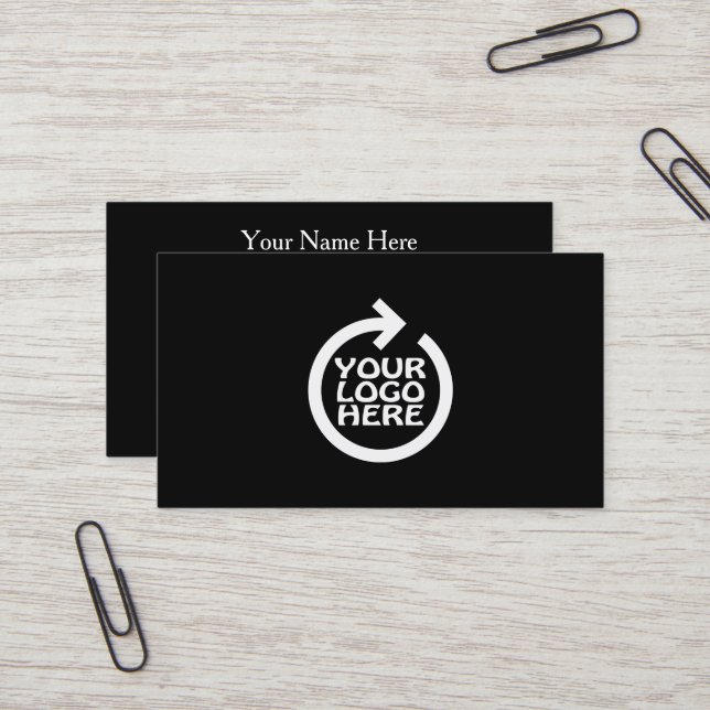 Carte De Visite Logo Simple Moderne Professionnel (Devant/Arrière en situation)