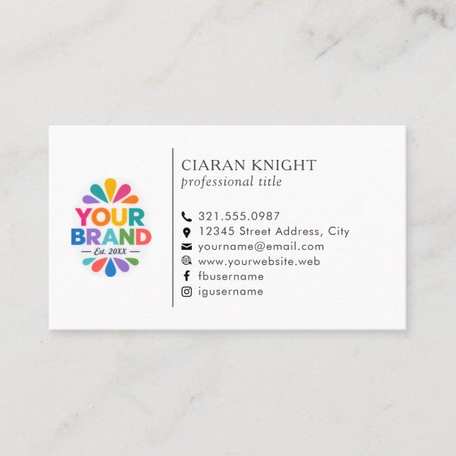 Carte De Visite Logo Simple Professionnel (Devant)