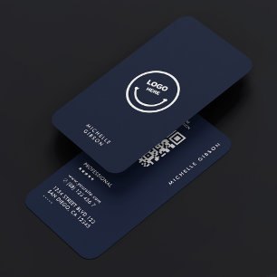 Carte De Visite Logo simple professionnel Dark Navy bleu moderne