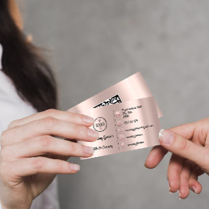 Carte De Visite Logo Social Media Gold QR Code Rose Adresse