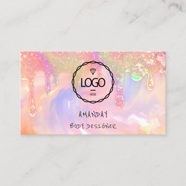 Carte De Visite Logo Social Media Logo QR Code Holographe Drives (Devant)