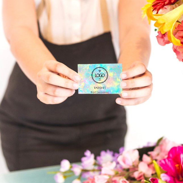 Carte De Visite Logo Social Media Logo QR Code Holographique (Créateur téléchargé)