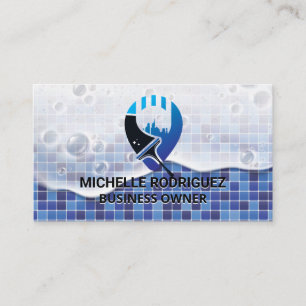 Carte De Visite Logo Squeegee City Cleaner   Femme de ménage Entre