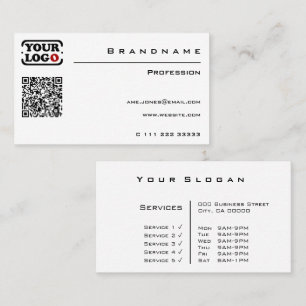 Carte De Visite Logo standard blanc personnalisé QR Code Professio
