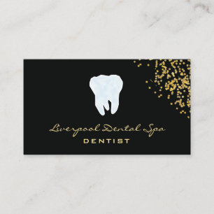 Carte De Visite Logo Studio Dental ​ Dentist Black Parties scint