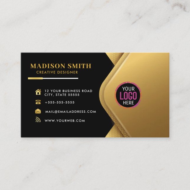 Carte De Visite Logo sur mesure - icônes de médias sociaux minimal (Devant)