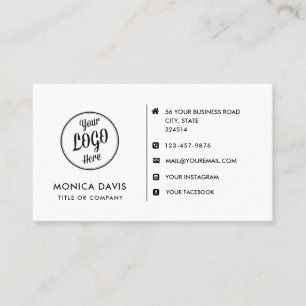 Carte De Visite Logo sur mesure - icônes de médias sociaux minimal