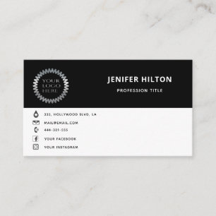 Carte De Visite Logo sur mesure - icônes de médias sociaux minimal