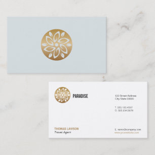 Carte De Visite Logo symbole floral or