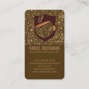 Carte De Visite Logo Tasse de Café   Magasin de Haricots de Café