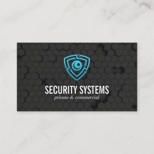 Carte De Visite Logo Tech Cyber Shield   Arrière - plan géométriqu