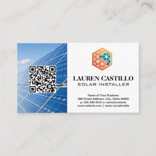 Carte De Visite Logo Tech Energy Panneaux solaires QR