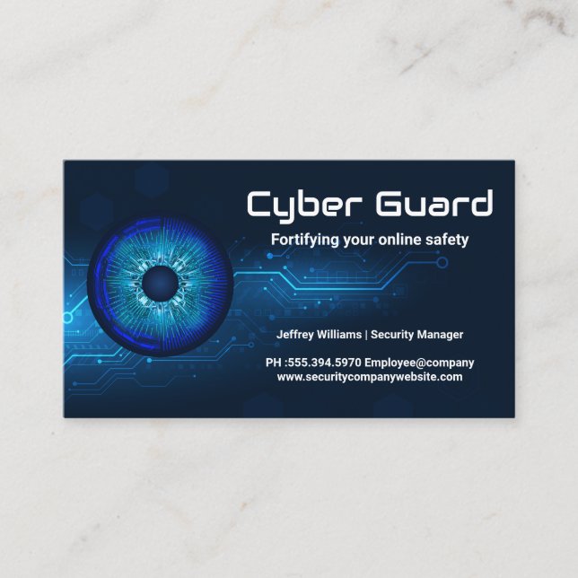 Carte De Visite Logo Tech Eye | Arrière - plan moderne (Devant)