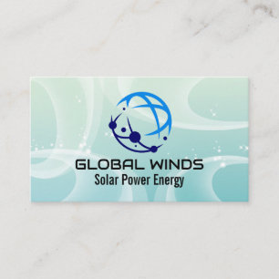 Carte De Visite Logo Tech Globe Moderne Fond de vents solaires