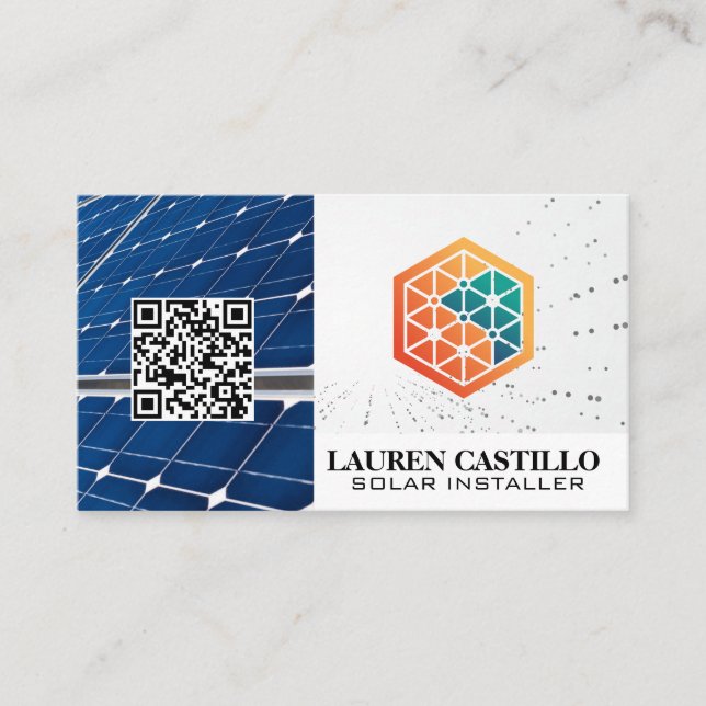 Carte De Visite Logo technique géométrique | Panneaux solaires (Devant)