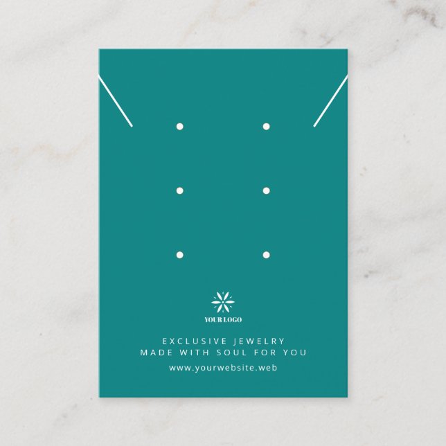 Carte De Visite Logo TMF26 pour présentoir à bijoux sarcelle profo (Devant)